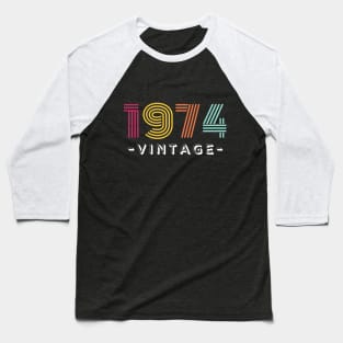 1974 Vintage, 48 years age, retro age design Baseball T-Shirt